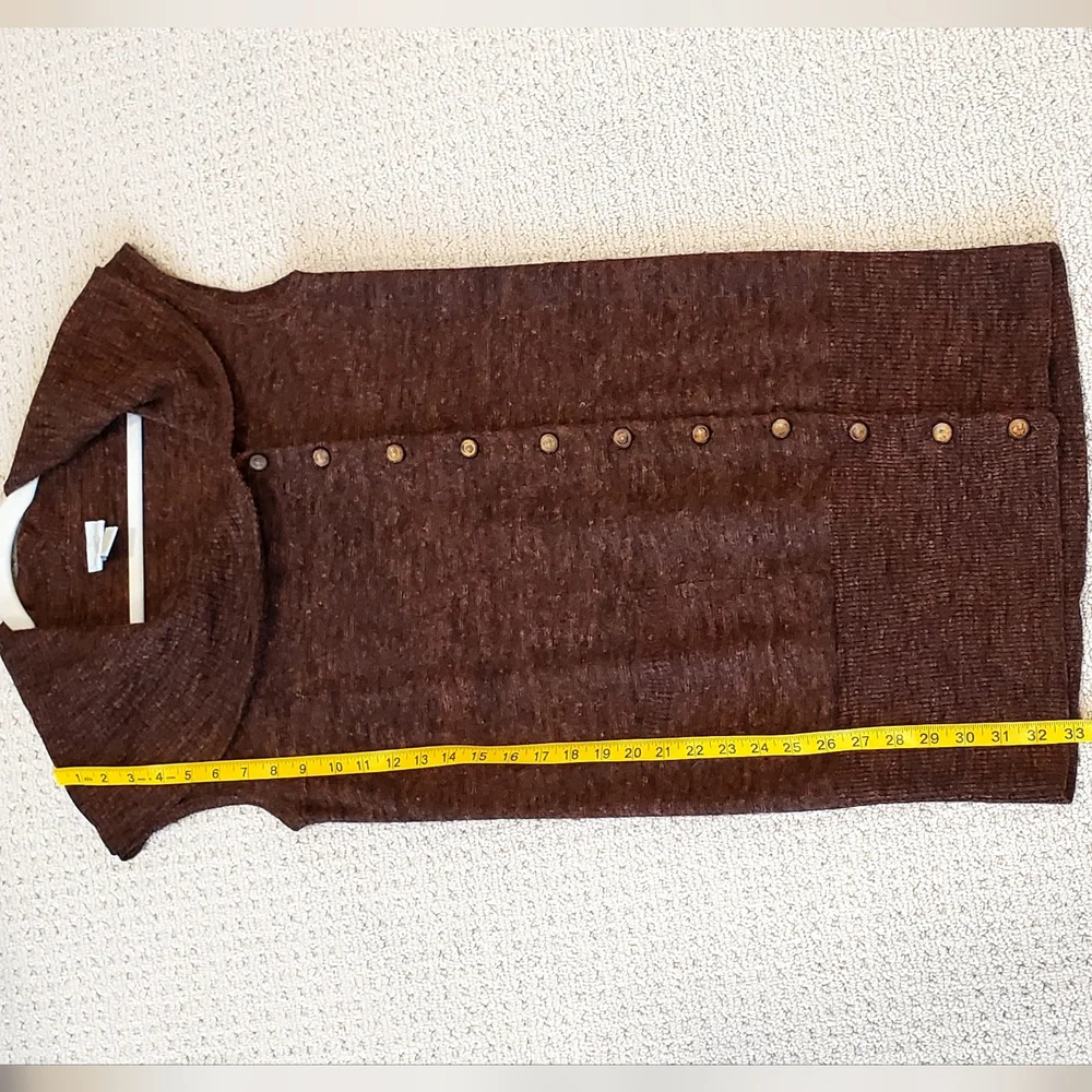 Tracy Reese Wool/Linen Cranberry Black Longline Vest Cardigan Sweater, Med, EUC - Picture 14 of 16